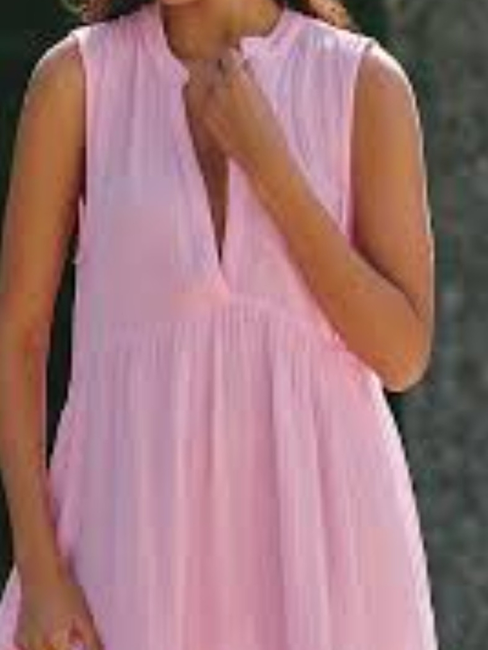 Girls' Sleeveless Pink Summer Dress - Soft A-line